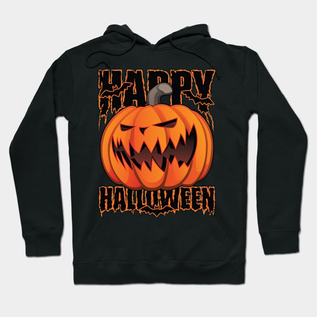 Happy Halloween Pumpkin Jack-O-Lantern Hoodie by hobrath